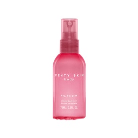 Fenty Skin Body Hey, Bouquet Silky Body Mist in pink spray bottle, 70ml