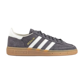 Adidas Handball Spezial trainers in grey strata suede with off-white three stripes and gum rubber sole