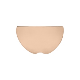 Hanro brief in beige, smooth fabric with a classic low-rise cut and minimal coverage design.