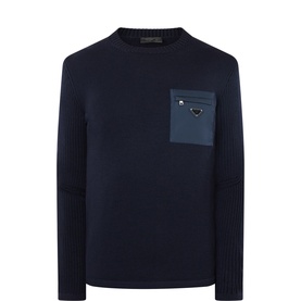 Triangle Logo Patch Pocket Sweater