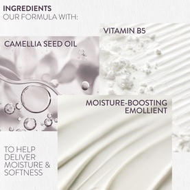Pureology Hydrate Hair Treatment Mask key ingredients: camellia seed oil, vitamin B5, and moisture-boosting emollient for softness