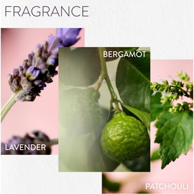 Pureology Hydrate Hair Treatment Mask key fragrance ingredients: lavender, bergamot and patchouli botanical close-ups