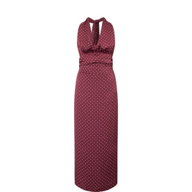 Dot Halter Scarf Dress