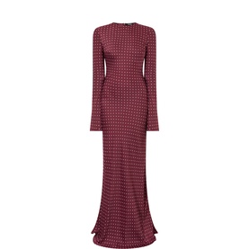Dot Satin Flared Dress
