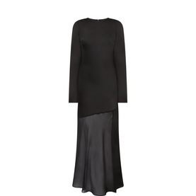 Asymmetric Drop Waist Gown Dress