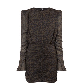 Ruched Flower Mini Dress