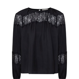 Bess Silk Lace Insert Blouse