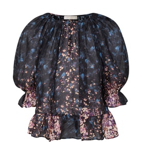 Elise Floral Jacquard Blouse