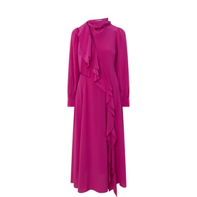 Sabrina Ruffle Tie Neck Dress