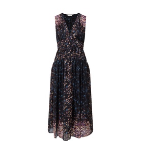 Sylvie Floral Silk Flared Dress