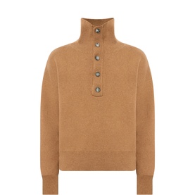 Buttoned Turtleneck Sweater