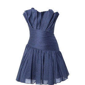 Elva Origami-Pleated Mini Dress