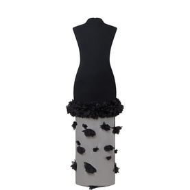 Fleura Knitted Organza-Hem Dress