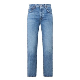 Citizens of Humanity straight-leg jeans in pastis blue denim, five-pocket style, relaxed fit, 100% cotton
