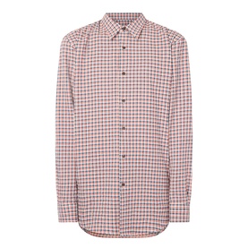 Dries Van Noten red cotton check casual shirt with button-down collar and long sleeves