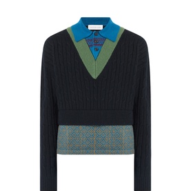 Medan Cropped Double-Layer Sweater