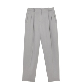 Clay Pleated Tapered Trousers