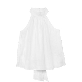 Andi Linen Scarf Blouse