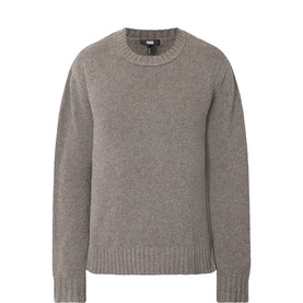 Paige Matsuda Merino Sweater in Dark Heather Grey, crew neck, long sleeves, chunky ribbed trims, regular fit