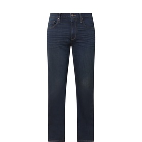 Paige 3049 slim jeans in Cargill dark indigo wash, five-pocket styling, clean hem finish
