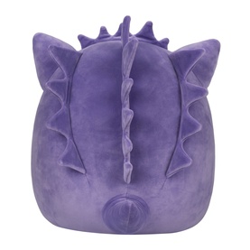 Pok&eacute;mon purple plush soft toy, rear view showing spine and tail details, large rounded velvet texture design