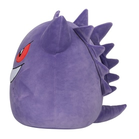 Pok&eacute;mon Gengar purple squishmallow-style plush toy with spiky back, red eyes, and soft velvet texture, medium size