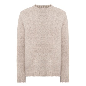 Tiger of Sweden stone crew neck jumper in yak, alpaca and wool blend, relaxed fit with ribbed collar and cuffs