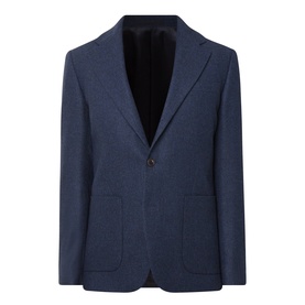 Tiger of Sweden Easer Single-Breasted Suit Jacket in Sea blue, lapel collar, patch pockets, button fastenings and button-detailed cuffs