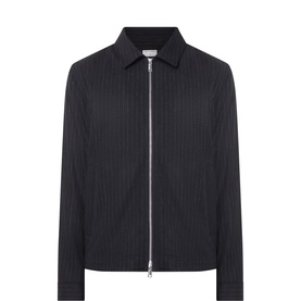 Barnaby Pinstripe Zip-Up Bomber Jacket