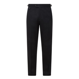 Tiger of Sweden Blue Function suit trousers in wool blend, tailored fit with side adjusters and front pleats, flat lay