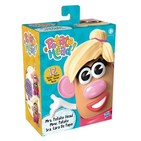 Hasbro Mrs. Potato Head toy in illustrated box, featuring classic character face parts, suitable for ages 3 and up