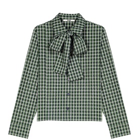Embellished Check Tie Shirt