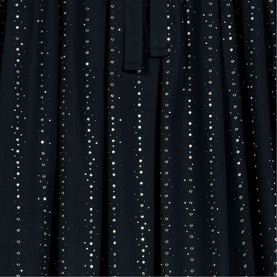 Maje Womens French Dress in black with allover silver sequin embellishment, close-up detail shot