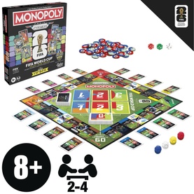 Monopoly FIFA World Cup edition board game with playing pieces, cards, and dice, for ages 8 and up, 2&ndash;4 players
