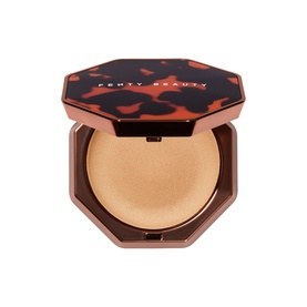 Fenty Beauty Sun Stalk'r Souffl&eacute; Pressed Mousse Cream Bronzer in octagonal tortoiseshell compact, warm golden-bronze shade