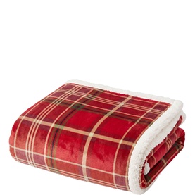 Check Sherpa Throw Red