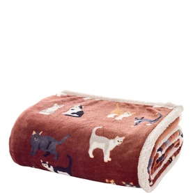 Mixed Kitty Sherpa Throw Brick