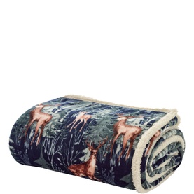 Stag Sherpa Throw Navy