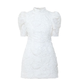 Elowen Floral Appliqu&eacute; Mini Dress