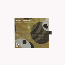Escentric Molecules Molecule+ Discovery Set fragrance gift set in olive green geometric patterned packaging with branded clasp closure