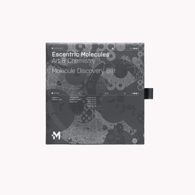 Escentric Molecules Art & Chemistry Molecule Discovery Set fragrance gift set in dark grey illustrated box packaging