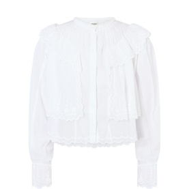 Kelmon Embroidered Frill Blouse