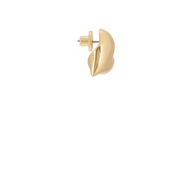 Jenny Bird Heart Button Earrings in gold-toned 14k-plated steel, polished heart motif with flat disc back, stud fitting.