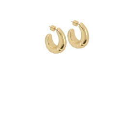 Jenny Bird Nelle Slim Hoop Earrings in gold, 14K gold-plated steel with polished finish and cylindrical backing closure