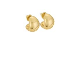 Jenny Bird Nelle Hoop Earrings in gold-tone 14K gold plated steel, chunky domed hoop design with polished finish and stud backing.