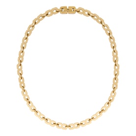 Jenny Bird Rome Chain Necklace in gold, 14K gold-plated steel with square links, polished finish, and foldover closure