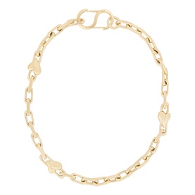 Jenny Bird gold chain necklace in 14K gold-plated steel with heart-shaped links and lobster clasp fastening