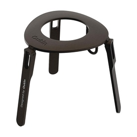 OutIn Foldable Coffee Stand in black, circular ring top with three folding legs, compact portable design