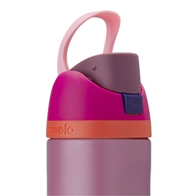Owala FreeSip 24oz Water Bottle Crown Jewel in pink and orange with flip lid, carry loop, and built-in straw spout detail