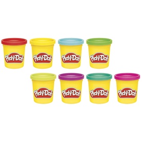 Play-Doh 8-pack of modelling compound tubs in assorted colours including red, yellow, blue, green, purple and pink